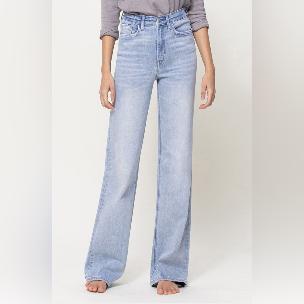 NEW Flying Monkey 90’s High Rise Stretch Flare Wide Denim Jeans Classic Trendy